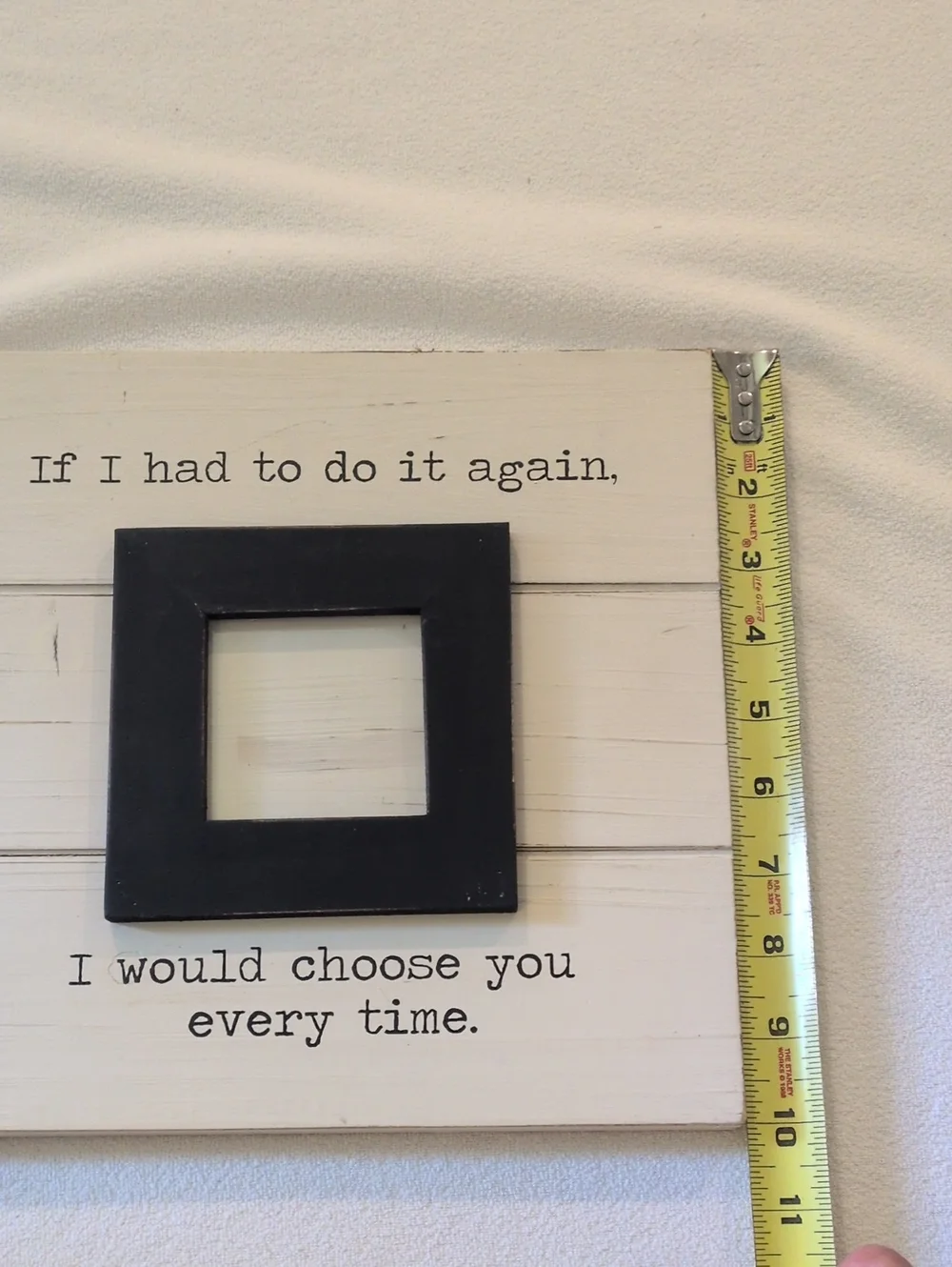 Mud Pie White Plaque with Black Square Frame - Sentimental Wall Accent